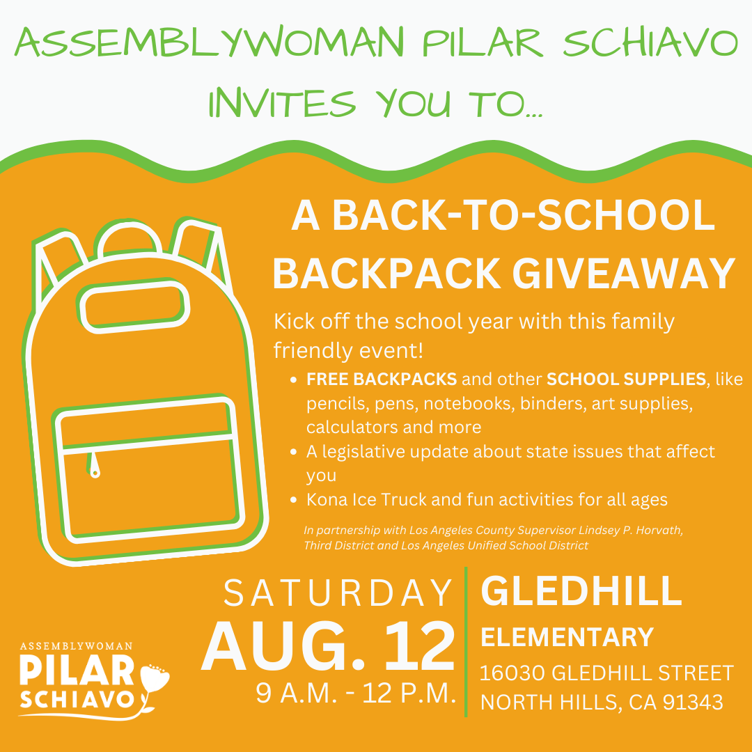 Back to School Backpack Giveaway North Hills West Neighborhood Council